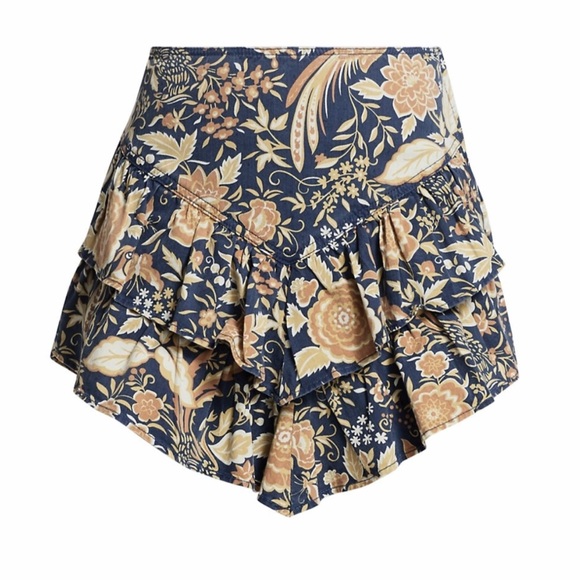 NEW MOTHER FLORAL PRINT RUFFLE MINI SKIRT - Picture 8 of 10